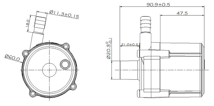 Laser Machine Pump VP60A size