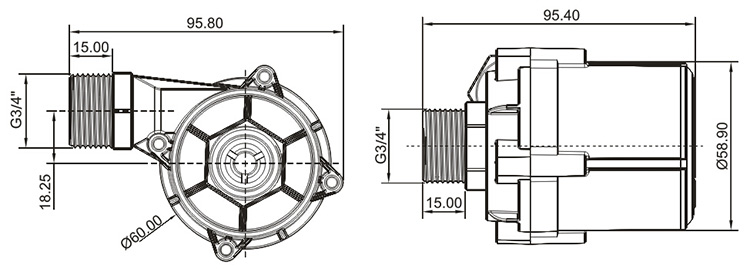 Intelligent Toilet Pump VP60H size