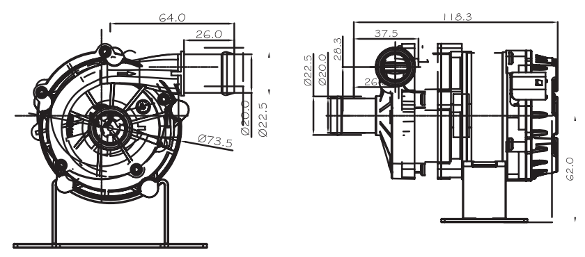 automotive coolant water-pump VP80B size