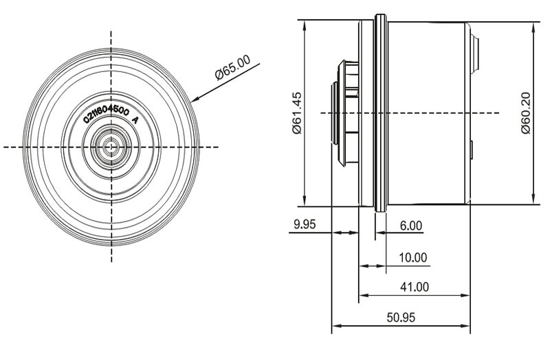 cpu water pump VP60E size