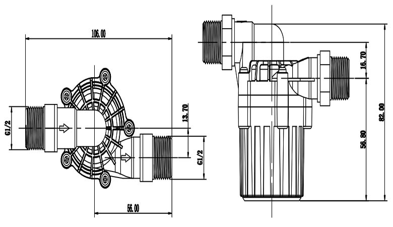 solar water heater pumps vp40s size